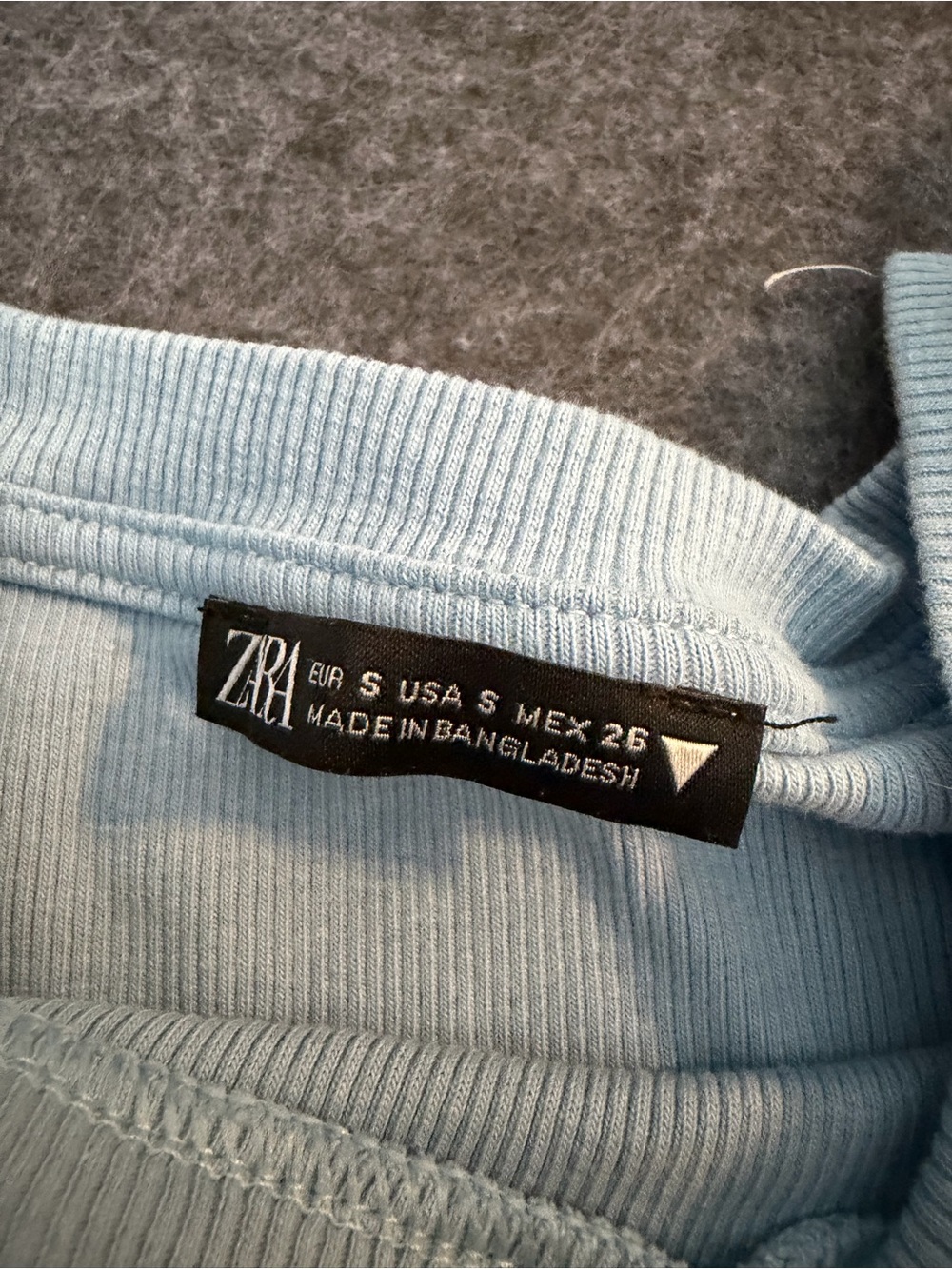Zara Light Blue Ruffle Sleeve Ribbed Tank Top - Picture 2 of 2